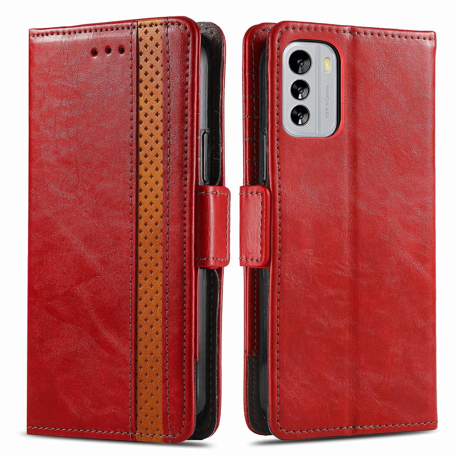 CASENEO 002 Series RFID Blocking Phone Case for Nokia G60 5G Business Splicing Style PU Leather Cover with Wallet Stand CASENEO 002 Series RFID Blocking Phone Case for Nokia G60 5G Business Splicing Style PU Leather Cover with Wallet Stand